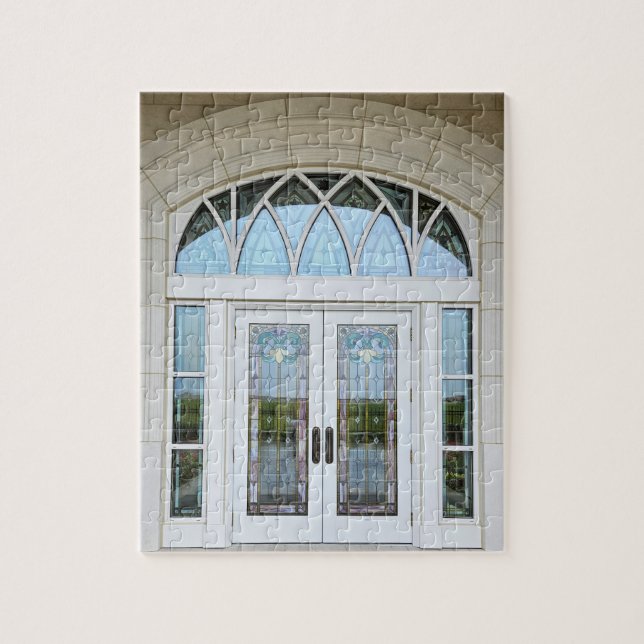 Taylorsville Utah Temple-fastkedjade glasdörrar Pussel (Vertikal)