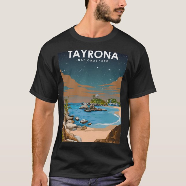 Tayrona National Park Coastal Beauty på natten T Shirt (Framsida)