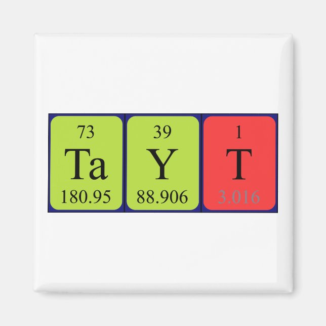 Tayt Periodisk bord namn magnet (Framsidan)