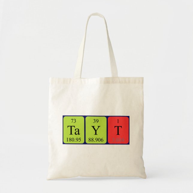 Tayt Periote bord namn tote bag Tygkasse (Framsidan)