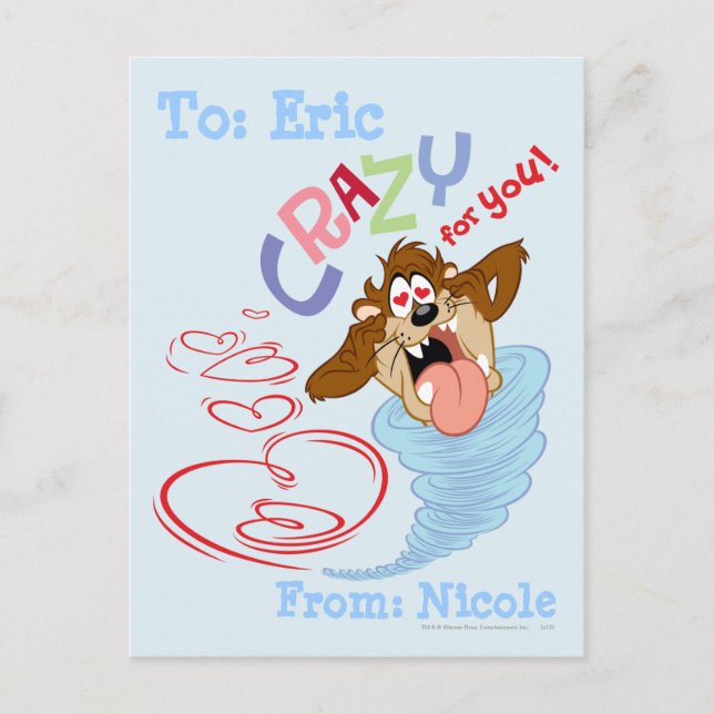 TAZ™ Crazy för dig! Vykort (Framsida)