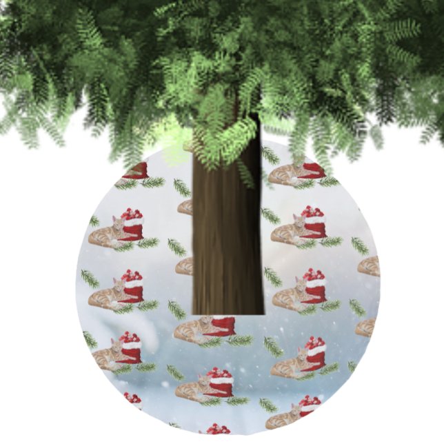 Taz - den Sömnig katten Julgran Skirt Julgransmatta Borstad Polyester (Taz Christmas Tree Skirt)