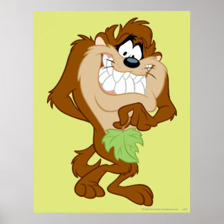 TAZ™ håller ett löv Poster