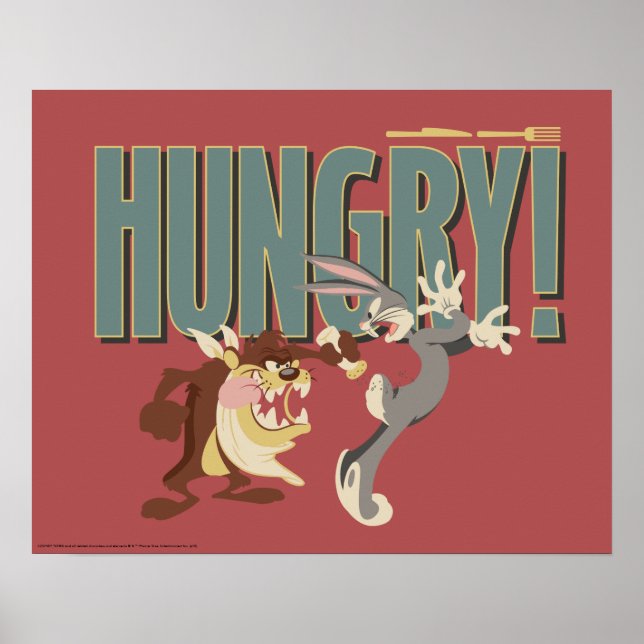 TAZ™ & KRYP BUNNY™ "Hungrig" Poster (Framsidan)