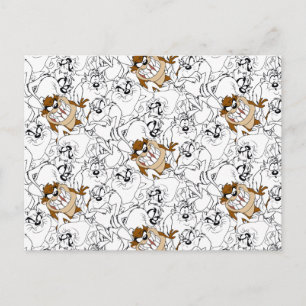 TAZ™ Line Art Färg Pop Mönster Vykort