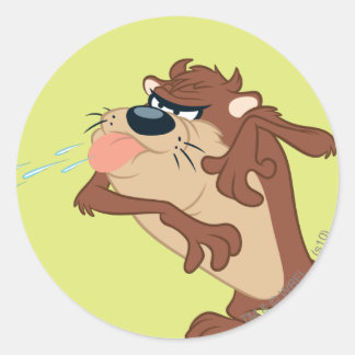 TAZ™ med tungan ute Runt Klistermärke