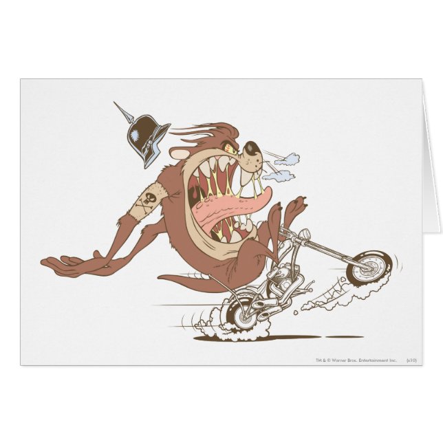 TAZ™ Motorcycle Fury Hälsningskort (Framsidan Horizontal)