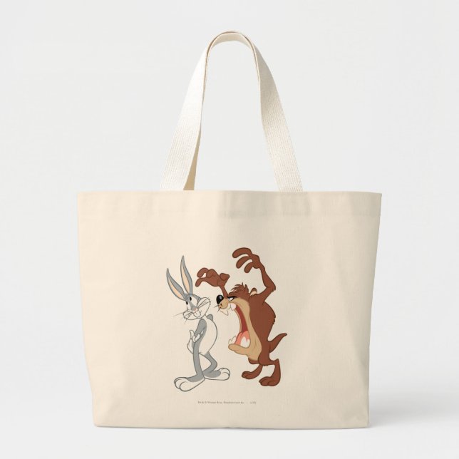 TAZ™ och KRYP BUNNY™ inte ens blinkar - Färg Jumbo Tygkasse (Framsidan)