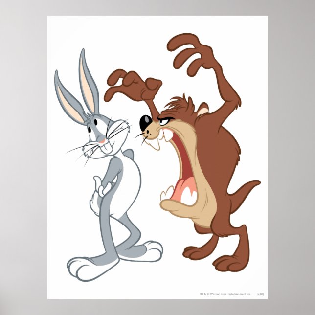 TAZ™ och KRYP BUNNY™, inte jämnt utflammande - Fär Poster (Framsidan)