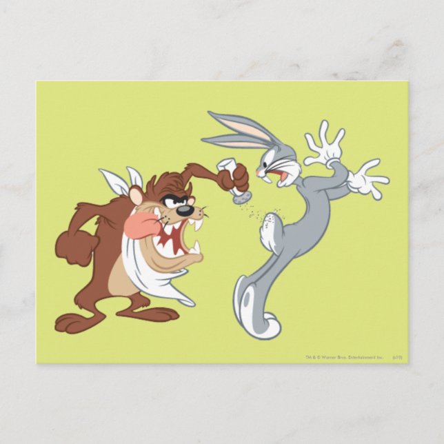 TAZ™ och KRYP BUNNY™ Vykort (Framsida)