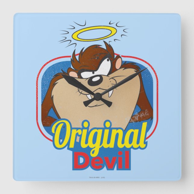 TAZ™ Original Djävulen Fyrkantig Klocka (Framsida)