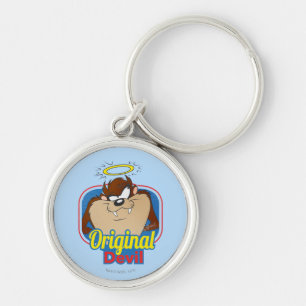 TAZ™ Original Djävulen Rund Silverfärgad Nyckelring