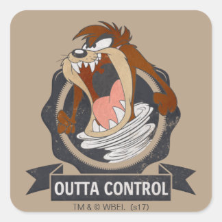TAZ™ Outta Control Fyrkantigt Klistermärke