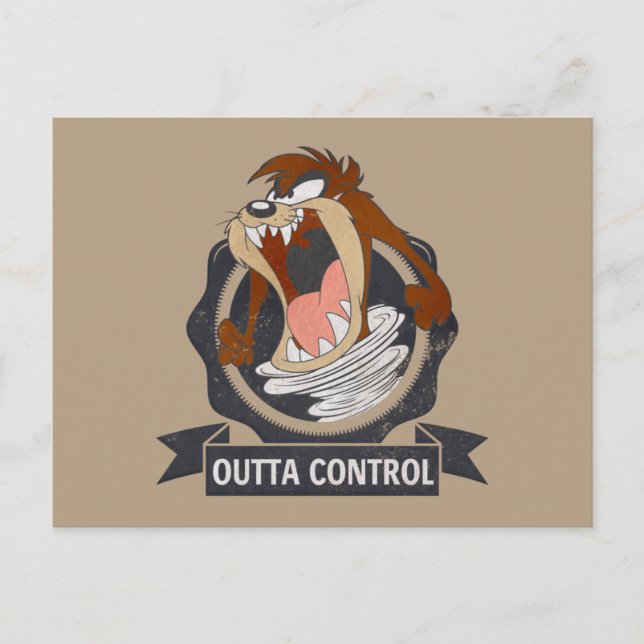 TAZ™ Outta Control Vykort (Framsida)