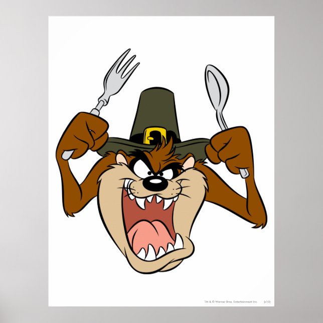 TAZ™ Pilgrim Thanksgiving i Färg Poster (Framsidan)