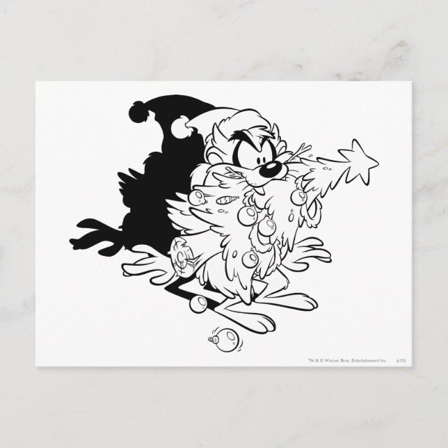 TAZ™ som äter Julgran Helg Vykort (Framsida)