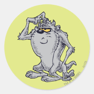 TAZ™ Tänker Konstnärlig Design Runt Klistermärke