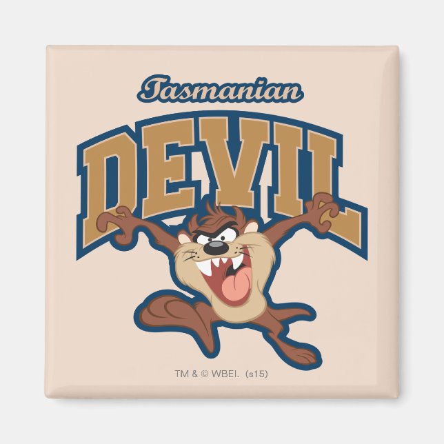 TAZ™ Tasmanian Djävulen Patch Magnet (Framsidan)