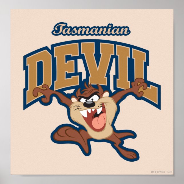 TAZ™ Tasmanian Djävulen Patch Poster (Framsidan)