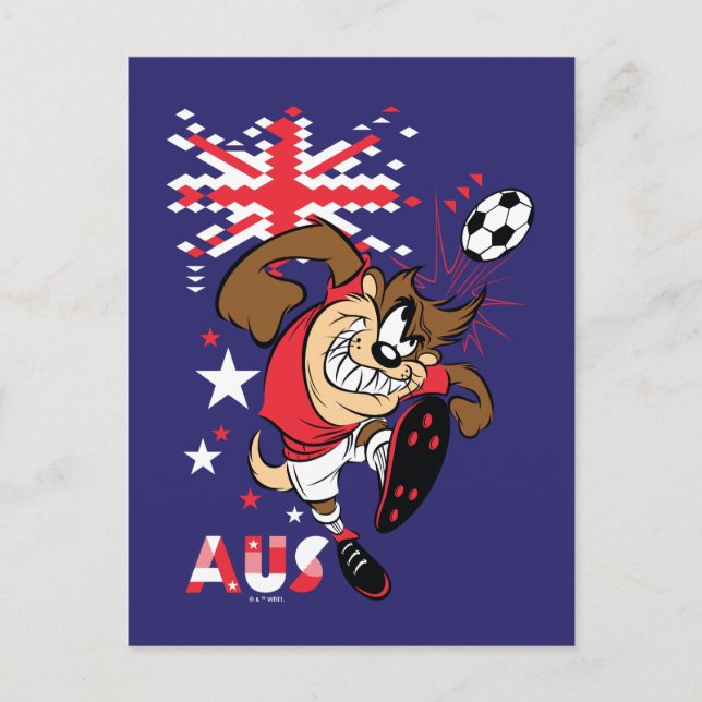 TAZ™ Team Australia Fotbollsgrafik Vykort (Framsida)
