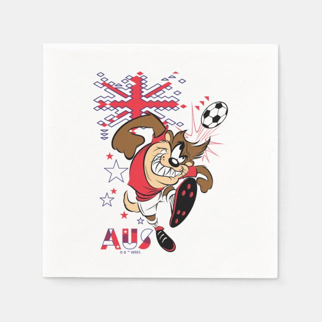 TAZ™ Team Australia Soccer Grafik Pappersservett (Framsidan)