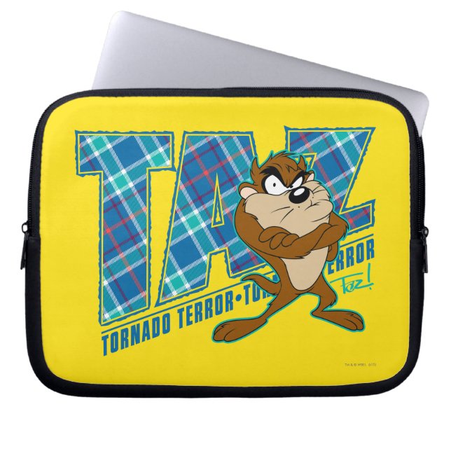 TAZ™-Tornadots felavtryck Laptop Sleeve (Framsidan)