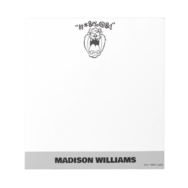 TAZ™ Yelling Expletives Anteckningsblock (Framsida)