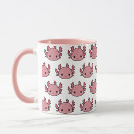 Taza ajolote rosa kawaii mugg