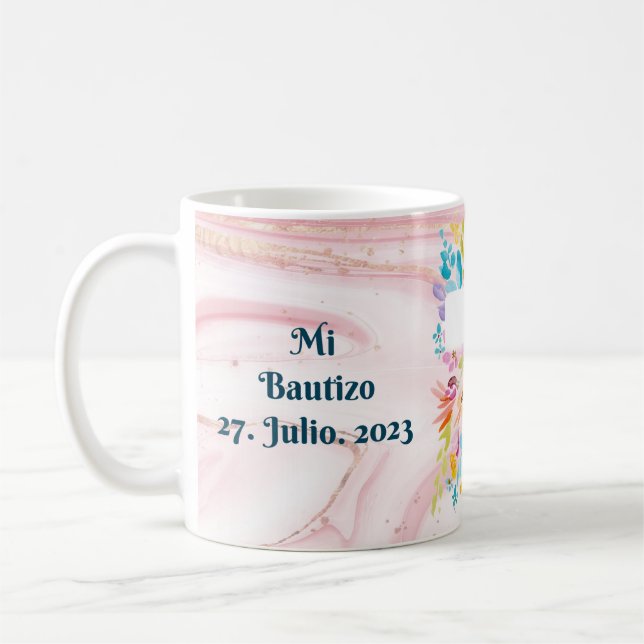 TAZA BAUTIZO PERSONALIZADA KAFFEMUGG (Vänster)