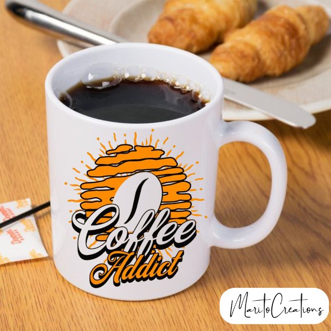 Taza Bicolor para café "coffee addict". Mugg (Skapare uppladdad)