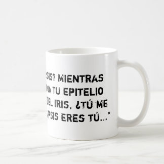 Taza blanca con piropo sanitario sinapsis kaffemugg
