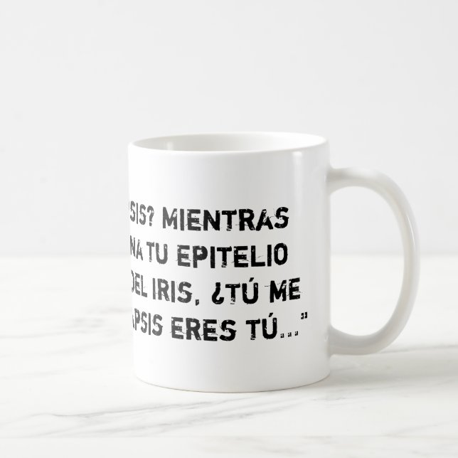 Taza blanca con piropo sanitario sinapsis kaffemugg (Höger)