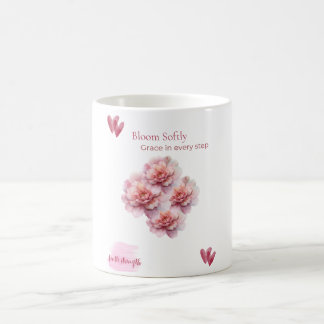 Taza/ Bloom Softly con Peonías Rosadas  Kaffemugg