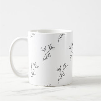 Taza Botánica Blanco y Negro | Diseño Minimalista Kaffemugg