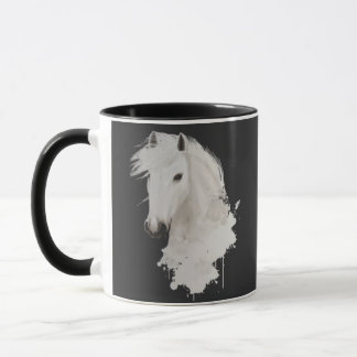 TAZA CABALLO BLANCO CON FONDO NEGRO MUGG