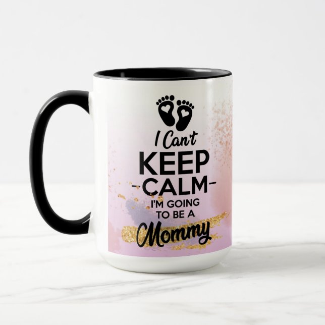 Taza calma, voy a ser una mamá. Regalo nueva mamá. Mugg (Vänster)