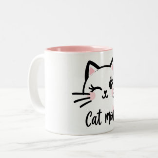 Taza Cat Mom Två-Tonad Mugg