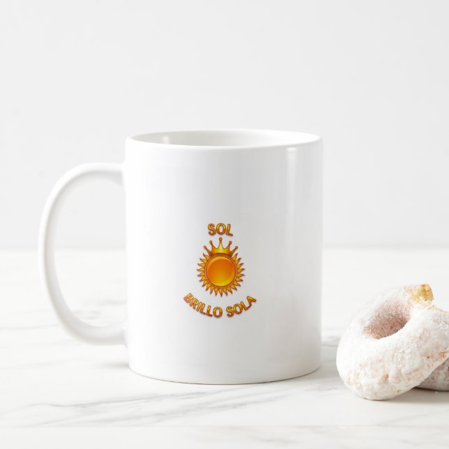 Taza clacica blanca Sol Brillante Sola  Kaffemugg (Med munk)