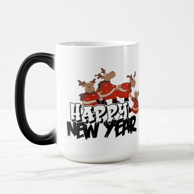 Taza con ciervos graciosos de navidad magisk mugg (Vänster)