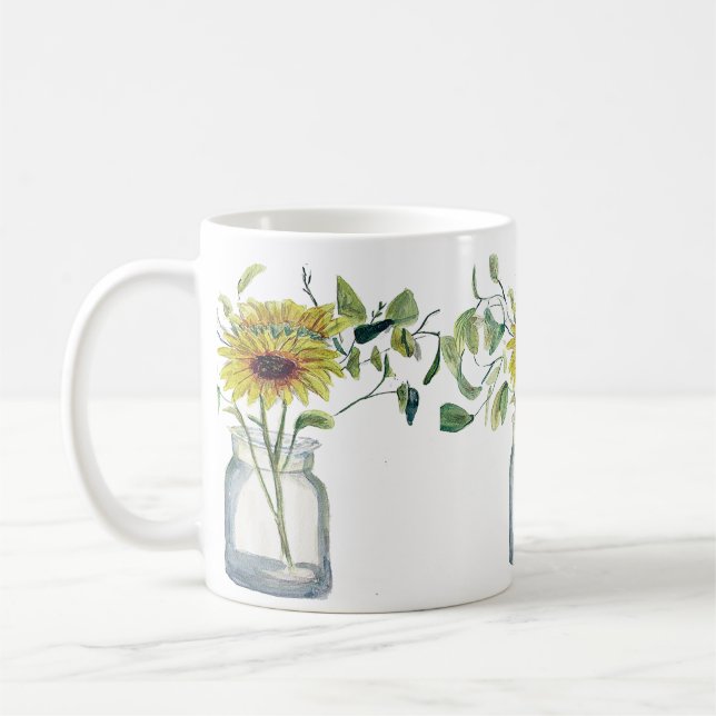 Taza con diseño de florero y margarita kaffemugg (Vänster)