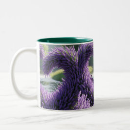 Taza con diseño de lavanda – Love and Peace Två-Tonad Mugg