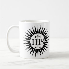 Taza con el monograma IHS de la Compañía de Jesús Kaffemugg