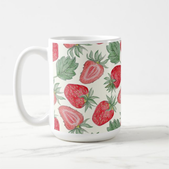 Taza con fresas kaffemugg (Vänster)
