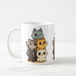 Taza con gatitos dibujado a mano. kaffemugg
