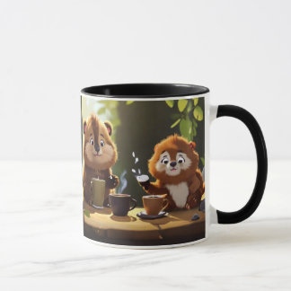 Taza con imágenes de monos tomando café,mugs,diver mugg