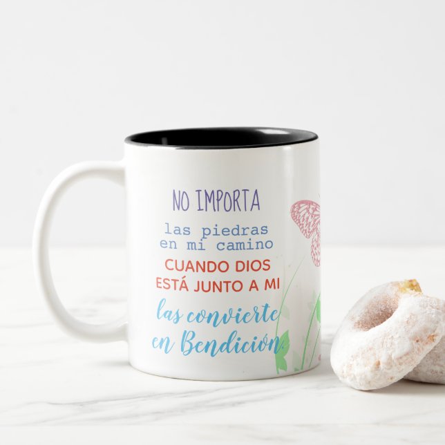 Taza con mensaje - No importa las piedras... Kaffemugg (Med munk)