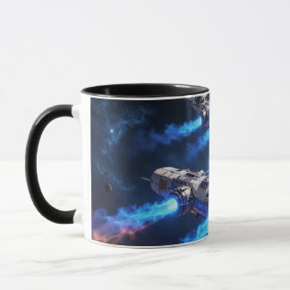 Taza con nave entrando en agujer interdimensional mugg