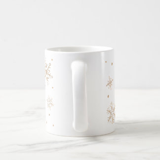 Taza copos de nieve dorados kaffemugg