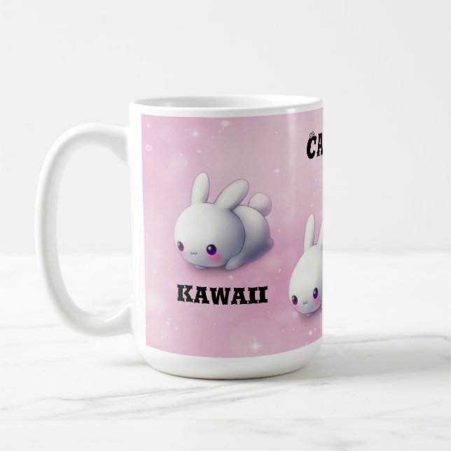 Taza corazones kawaii linda rosa  anime  kaffemugg (Vänster)
