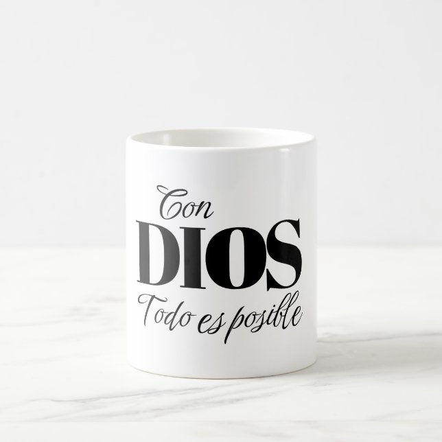 Taza Cristiana "Con Dios todo es posible" Mateo 19 Kaffemugg (Center)